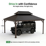 Patioslife Aluminium Carport with Steel Roof – Weatherproof Canopy for Cars, Motorbikes & Campervans