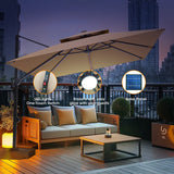 Patioslife Aegis Pro™ Cantilever Umbrella with Base & Protective Cover — Fibreglass Ribs & Powder-Coated Aluminium Pole for Garden & Patio