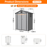 Patioslife YardVault Resin Garden Storage Shed with Bulid-in Floor, Lock & Window