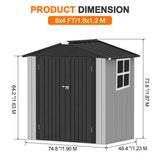 Patioslife YardVault Pro Heavy-Duty Galvanised Steel Garden Shed with Window & Lockable Door, Rust-Resistant Outdoor Tool Shed