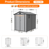 Patioslife YardVault Resin Garden Storage Shed with Bulid-in Floor, Lock & Window