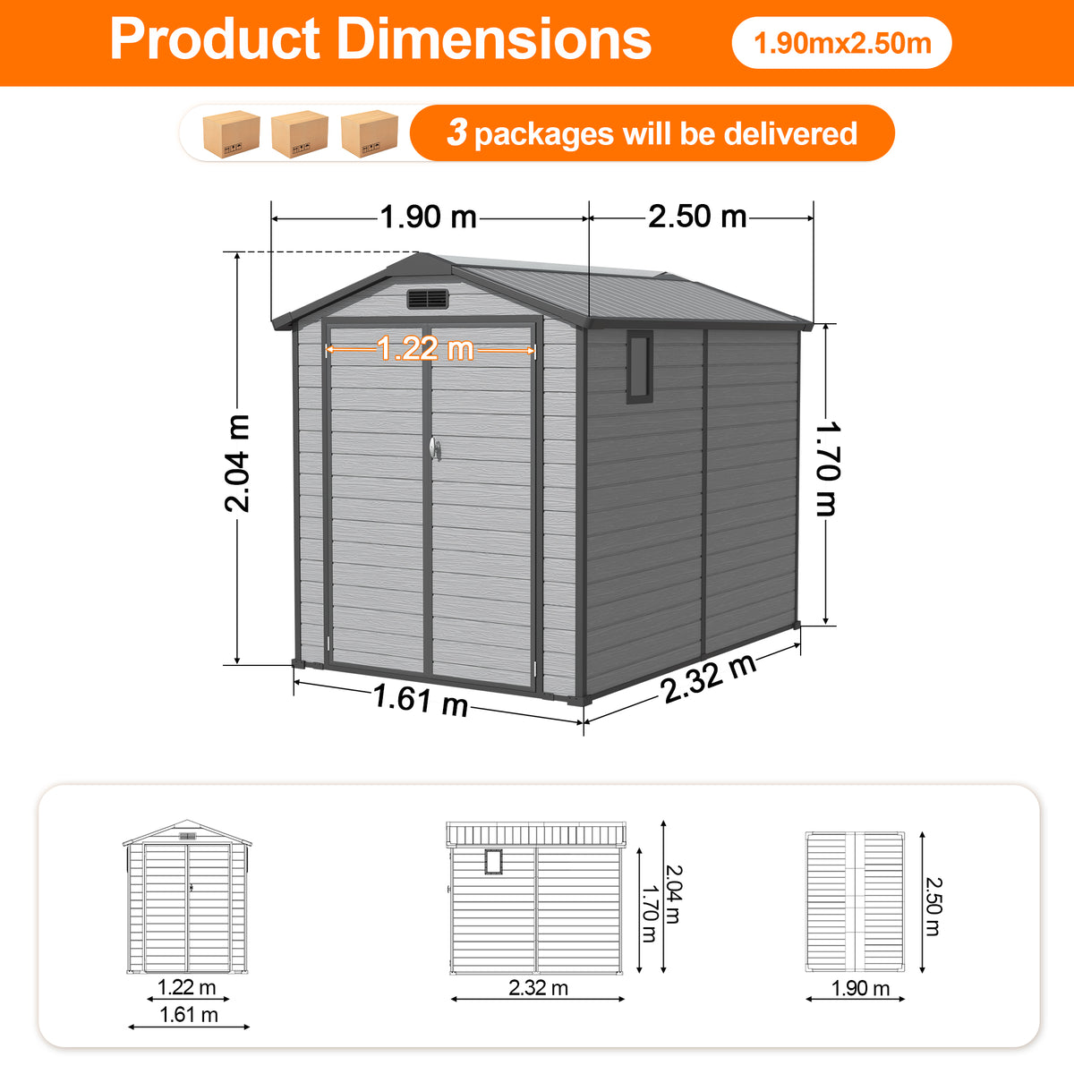 Patioslife YardVault Resin Garden Storage Shed with Bulid-in Floor, Lock & Window