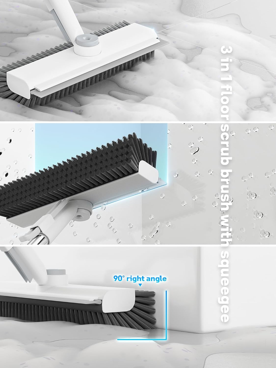 Pergola Cleaning Kit with Long Handle – 3-in-1 Scrub Brush, Heavy-Duty Stiff Bristles & Squeegee for Cleaning Louvered Roofs, Slats, Outdoor Panels & Patio Areas