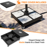 Patioslife Premium 4-Wheel Rolling Umbrella Base — 400 kg Heavy-Duty Mobile Stand for Aegis Series and Most Offset Patio Umbrellas, with Free Lid