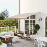 Retractable Awning Manual Crank, 2.5M x 2M, UV-Resistant Water-Repellent Canopy, Aluminum Frame for Balcony, Deck & Patio Use