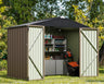 Patioslife Metal Garden Shed – Galvanised Steel Outdoor Storage Shed, All-Weather Backyard Storage Unit