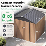 Patioslife Metal Garden Shed – Galvanised Steel Outdoor Storage Shed, All-Weather Backyard Storage Unit