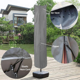 Patioslife All-Weather Patio Umbrella Cover – Waterproof, Dustproof, UV &amp; Wind Resistant, Durable 600D Oxford Cloth, Fits Most Garden Umbrellas, All-Season Protection
