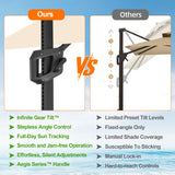 Patioslife Aegis Pro Cantilever Umbrella with Cross Base — Heavy-Duty Frame & Powder-Coated Aluminium Pole for Garden & Patio
