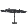 Patioslife Horizon Haven™ 4.6x2.7m Double-Sided Patio Umbrella with LED Lights base and cover