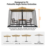 Patioslife Umbrella Mosquito Net with Dual Zipper & Adjustable Drawstring