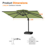 Patioslife Aegis Pro Cantilever Umbrella with Cross Base — Heavy-Duty Frame & Powder-Coated Aluminium Pole for Garden & Patio