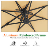 Patioslife Aegis Pro Cantilever Umbrella with Cross Base — Heavy-Duty Frame & Powder-Coated Aluminium Pole for Garden & Patio