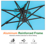 Patioslife Aegis Pro Cantilever Umbrella with Cross Base — Heavy-Duty Frame & Powder-Coated Aluminium Pole for Garden & Patio
