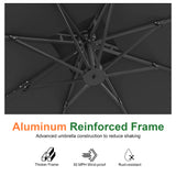 Patioslife Aegis Pro Cantilever Umbrella with Cross Base — Heavy-Duty Frame & Powder-Coated Aluminium Pole for Garden & Patio