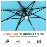 Patioslife Aegis Pro Cantilever Umbrella with LED Lights, Reinforced & Powder-Coated Aluminium Ribs and Pole — Perfect for Garden & Patio