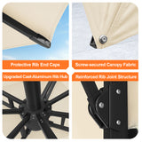 Patioslife Aegis Signature Rotating Cantilever Patio Umbrella with Adjustable Tilt | Large Outdoor Shade Umbrella for Garden, Deck & Poolside,  Includes Free Premium Cover