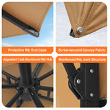 Patioslife Aegis Premium Coastal Series Cantilever Umbrella with Integrated LED Strip Lighting, Fibreglass Ribs & Aluminium Frame — Luxury Shade Built for Australian Outdoors
