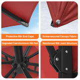 Patioslife Aegis Premium Cantilever Umbrella with Full-Rib LED Strip Lighting, Fibreglass Ribs, Powder-Coated Aluminium Pole— Luxury Garden & Patio Shade