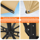 Patioslife Aegis Signature Rotating Cantilever Patio Umbrella with Adjustable Tilt | Large Outdoor Shade Umbrella for Garden, Deck & Poolside,  Includes Free Premium Cover
