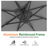 Patioslife Aegis Pro Cantilever Umbrella with Cross Base — Heavy-Duty Frame & Powder-Coated Aluminium Pole for Garden & Patio