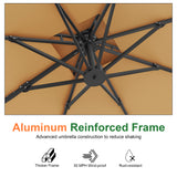 Patioslife Aegis Pro Cantilever Umbrella with Cross Base — Heavy-Duty Frame & Powder-Coated Aluminium Pole for Garden & Patio