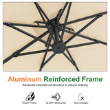 Patioslife Aegis Pro Cantilever Umbrella with Cross Base — Heavy-Duty Frame & Powder-Coated Aluminium Pole for Garden & Patio