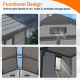 Patioslife YardVault Resin Garden Storage Shed with Bulid-in Floor, Lock & Window
