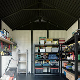 Premium Garden Shed with Floor Patioslife Kick-it ProLock™ Tool-Free Snap-Lock Resin – Weatherproof Outdoor Storage Shed with Floor, UV Resistant, Lockable Backyard Tool Shed for Tools, Bikes & Lawn Mower