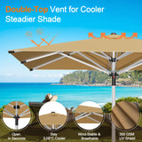 Patioslife Outdoor Umbrella — Square & Round | Heavy-Duty Aluminium Pole, Double-Vented Canopy | 2.7m, 3m & 3.35m