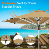 Patioslife Outdoor Umbrella — Square & Round | Heavy-Duty Aluminium Pole, Double-Vented Canopy | 2.7m, 3m & 3.35m