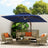 3x4m Cantilever Outdoor Patio Umbrella with Led Lights and Cover  for Backyard Garden Pool Outside Deck 