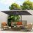 3x4m Cantilever Outdoor Patio Umbrella with Led Lights and Cover  for Backyard Garden Pool Outside Deck 