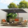 3x4m Cantilever Outdoor Patio Umbrella with Led Lights and Cover  for Backyard Garden Pool Outside Deck 