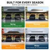 Patioslife Aluminium Carport with Steel Roof – Weatherproof Canopy for Cars, Motorbikes & Campervans