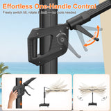 Patioslife Aegis Signature Rotating Cantilever Patio Umbrella with Adjustable Tilt | Large Outdoor Shade Umbrella for Garden, Deck & Poolside,  Includes Free Premium Cover