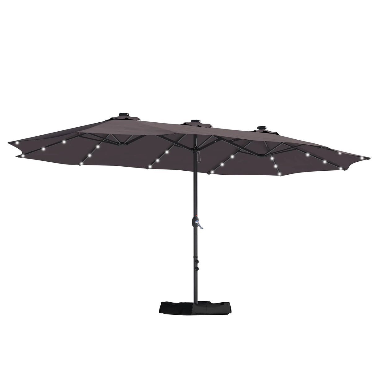 Patioslife Horizon Haven™ 4.6x2.7m Double-Sided Patio Umbrella with LED Lights base and cover