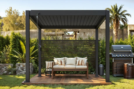 Patioslife Atlantic™ | Manual Freestanding Louvre Roof – All-Weather Aluminium Shelter for Decks, Patios & Poolsides