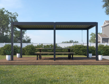 Patioslife Atlantic™ | Manual Freestanding Louvre Roof – All-Weather Aluminium Shelter for Decks, Patios & Poolsides