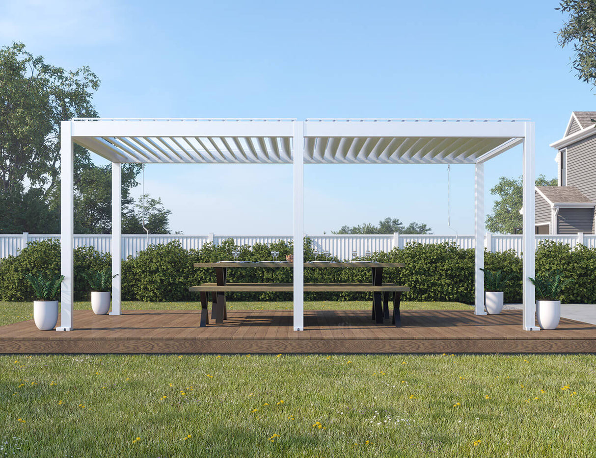 Patioslife Atlantic™ | Manual Freestanding Louvre Roof – All-Weather Aluminium Shelter for Decks, Patios & Poolsides