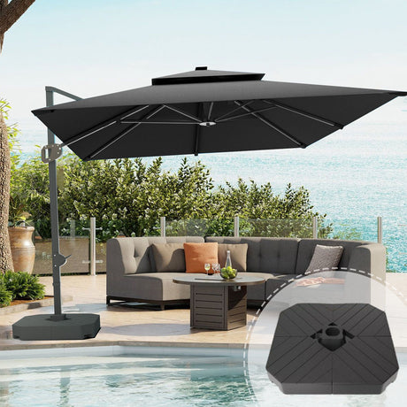 Cantilever umbrella,patioslife,Poolside,Outdoor Leisure Area,Outdoor Kitchen or Dining Area,Garden Pathway,Rooftop Terrace,Sun Shading & Light Contro,Space Definition,black