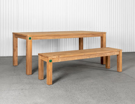 Patioslife | Teak Outdoor Dining Set (2pcs) – Solid Wood Elegance for Patios, Decks & Gardens