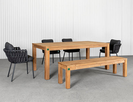 Patioslife | Teak Outdoor Dining Set (2pcs) – Solid Wood Elegance for Patios, Decks & Gardens