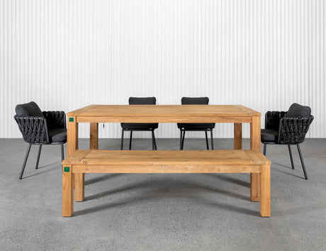 Patioslife | Teak Outdoor Dining Set (2pcs) – Solid Wood Elegance for Patios, Decks & Gardens