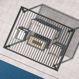 Patioslife Atlantic pergola top view showing adjustable louvered roof slats for flexible sunlight, airflow and outdoor shade control