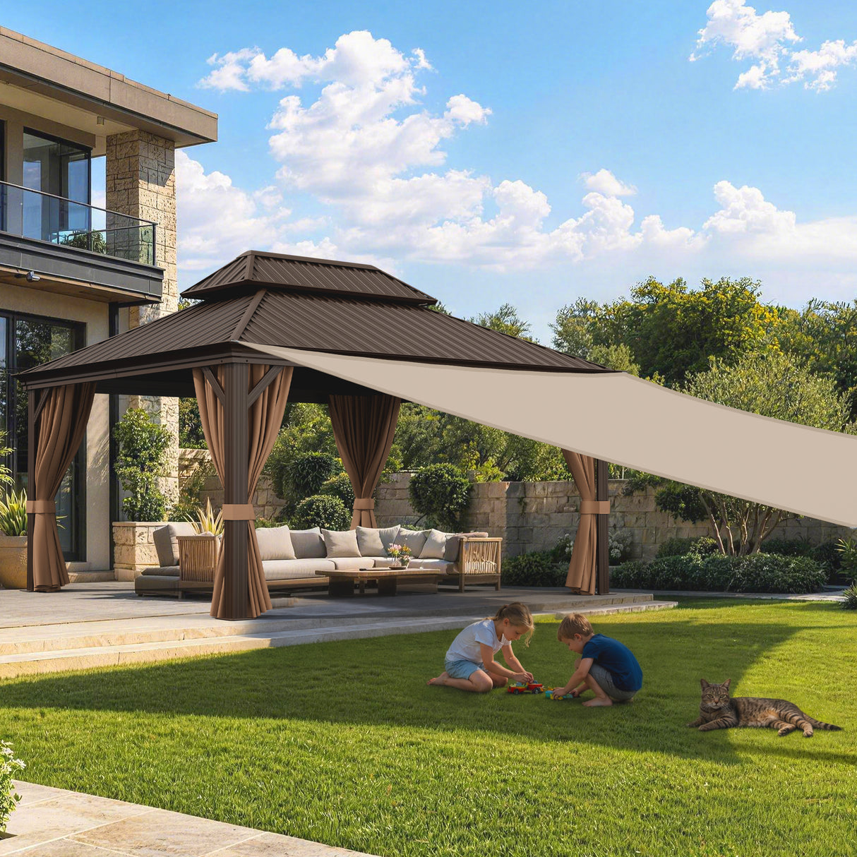 Patioslife Shade Sail – UV Protection, Reinforced Edges & Durable D-Rings for Patio, Garden, Deck & Pool