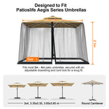Patioslife Cantilever Umbrella Mosquito Net – Zip-Entry Mesh Screen with Weighted Base, Fits 2.5–4m Umbrellas