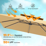 PatiosLife Aegis Pro Cantilever Umbrella UPF50+ UV-proof canopy, anti-fade waterproof fabric for 3×3m garden offset parasol
