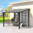 Patioslife 3×3m Black All Iron Wall Mount Hardtop Gazebo Residential Backyard Patio Lounge Shade
