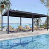 Patioslife 3×6m Black Aluminum Louvered Pergola Lakeside Pool Deck Outdoor Lounge Canopy
